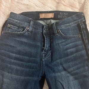 Cute 7 skinny jeans with velvet double stripe